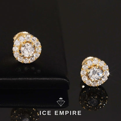 Iced Out Rose Gold Plated Lab Grown Diamond Earrings
