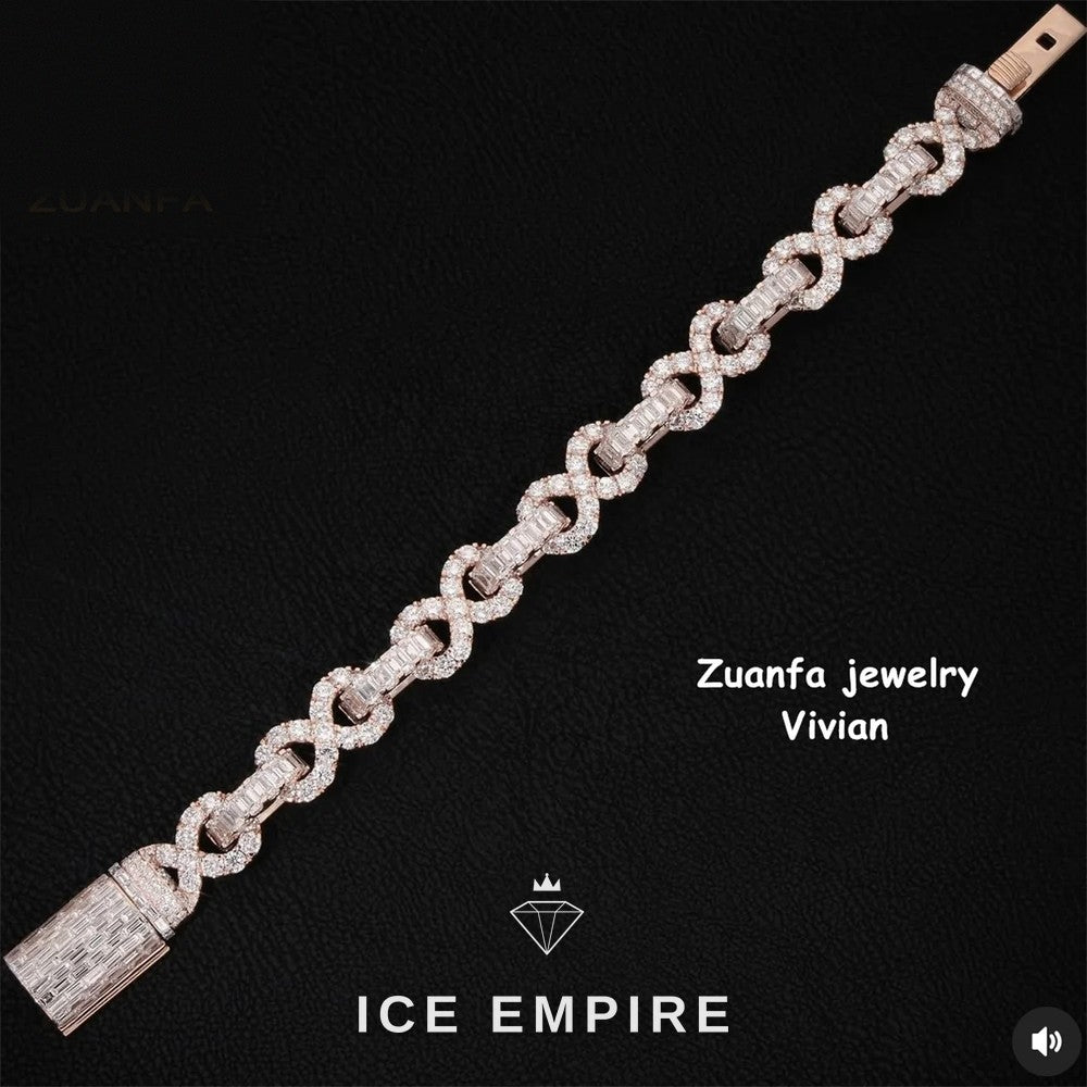 Iced Out 925 Silver Moissanite Cuban Chain