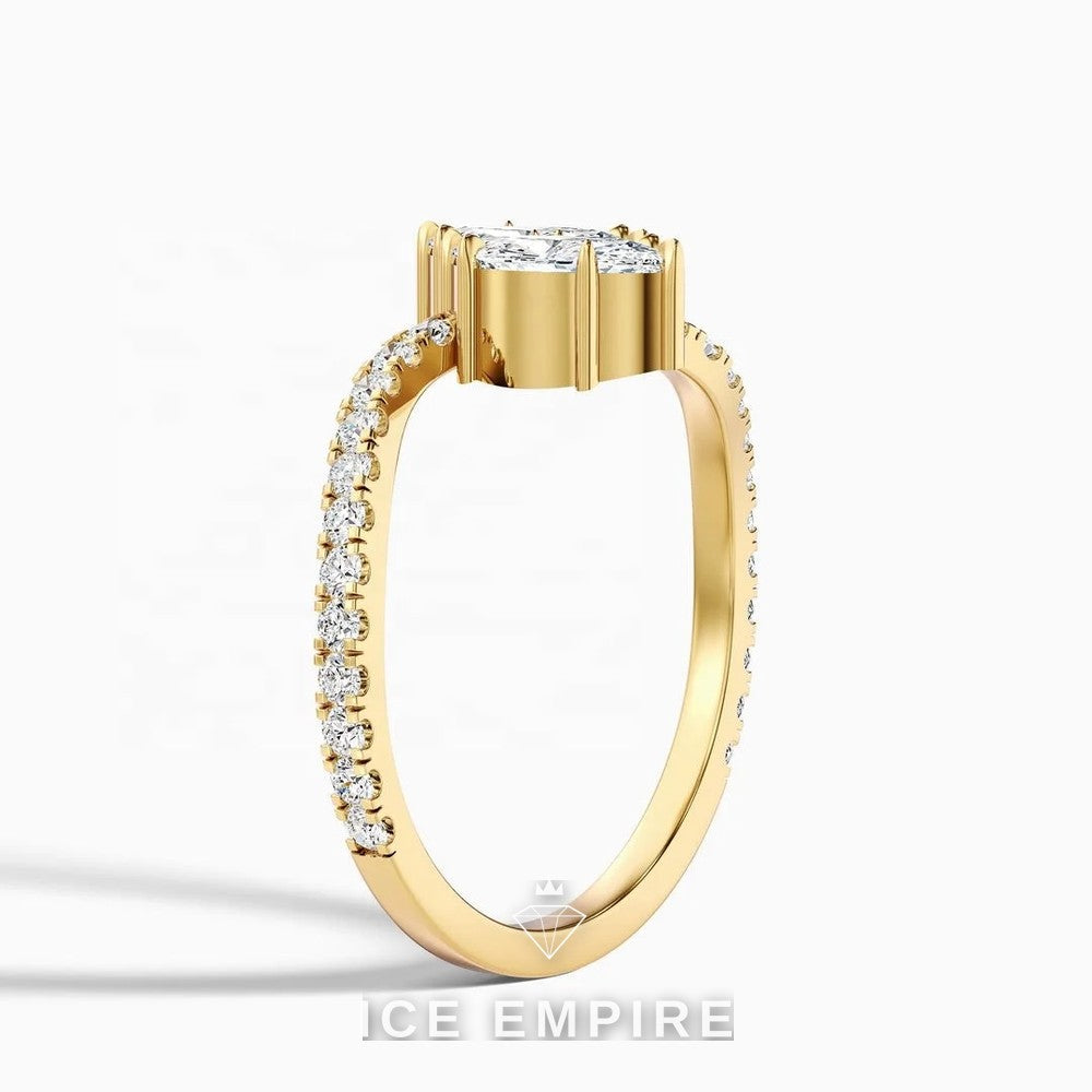 Iced Out 10K Gold Lab Grown Diamond Ring