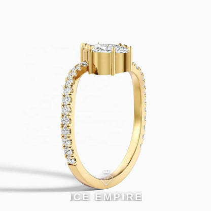 Iced Out 10K Gold Lab Grown Diamond Ring