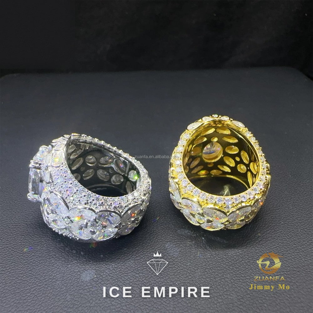 Iced Out 925 Silver Moissanite Ring