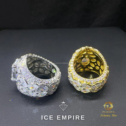 Iced Out 925 Silver Moissanite Ring