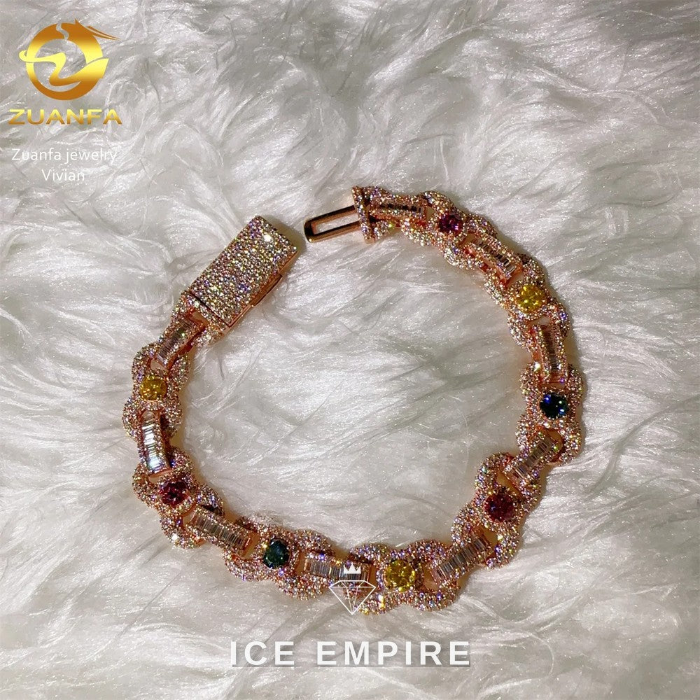 Iced Out Rose Gold Plated Moissanite Cuban Chain
