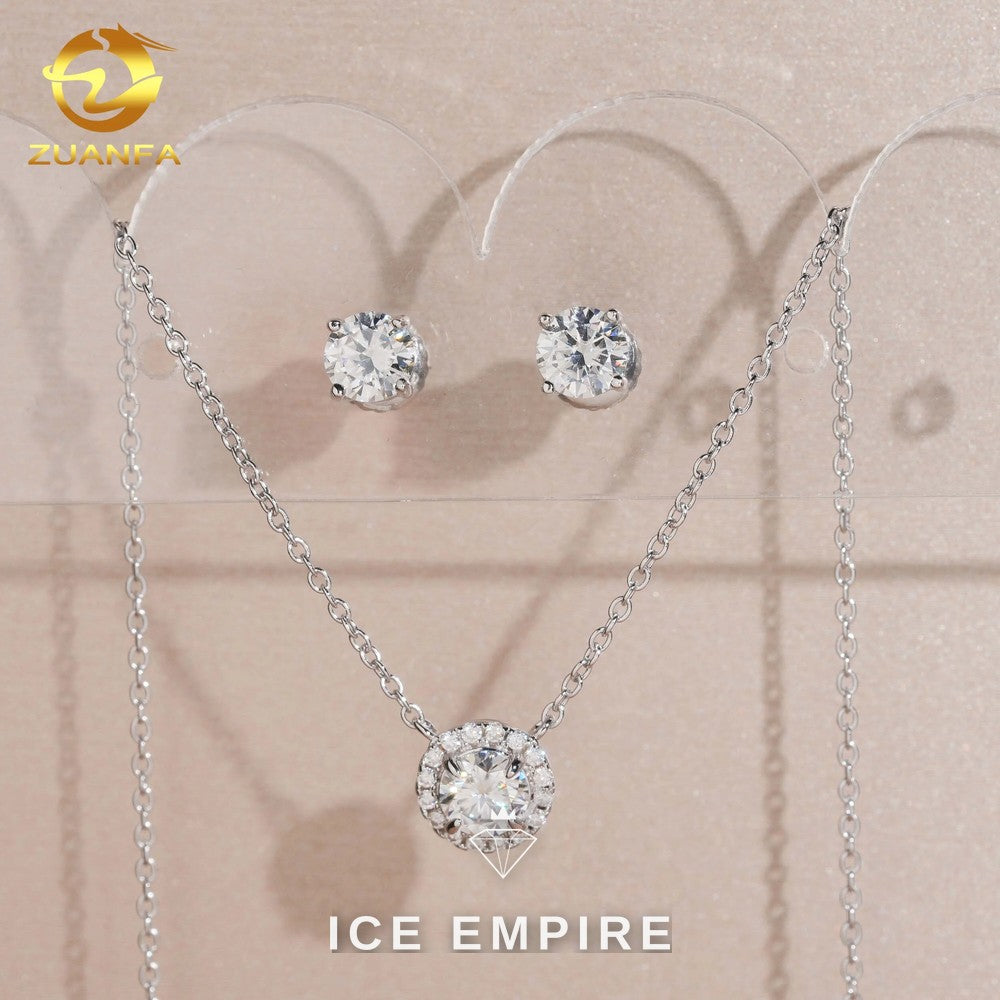 Iced Out Cluster 925 Silver Moissanite Pendant
