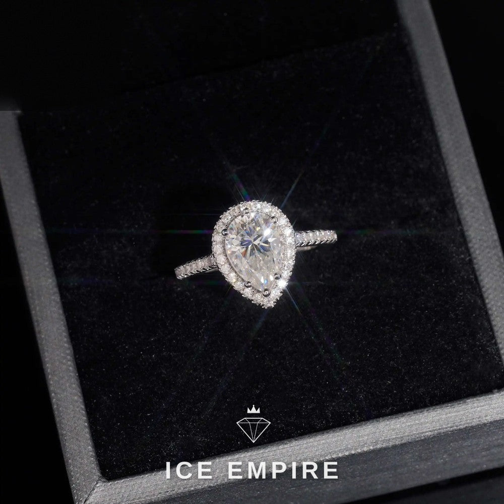 Iced Out Gold Plated Moissanite Engagement Ring
