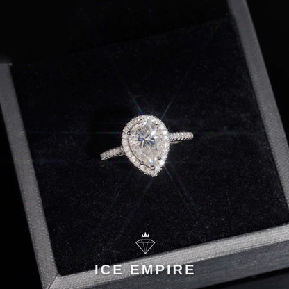 Iced Out Gold Plated Moissanite Engagement Ring
