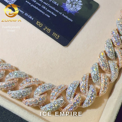 Iced Out Rose Gold Plated Moissanite Cuban Chain