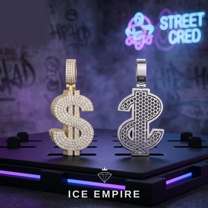 Iced Out Rose Gold Plated Moissanite Pendant