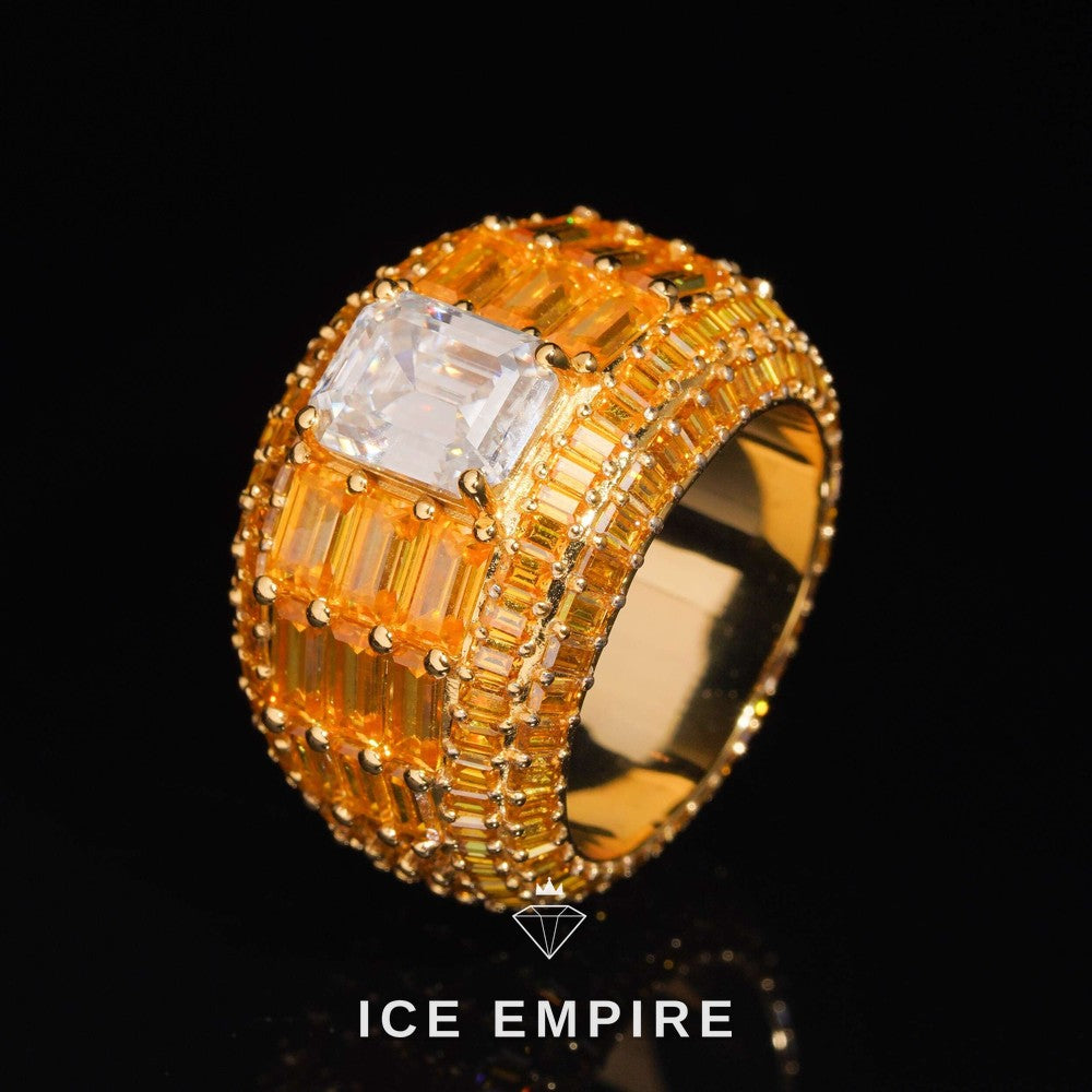 Iced Out Rose Gold Plated Moissanite Ring