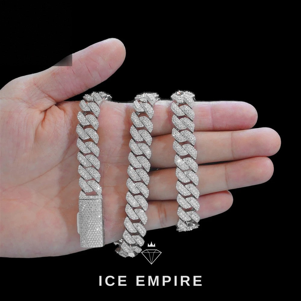 Iced Out Gold Plated Moissanite Cuban Chain