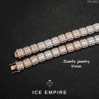 Iced Out Rose Gold Plated Moissanite Cuban Chain