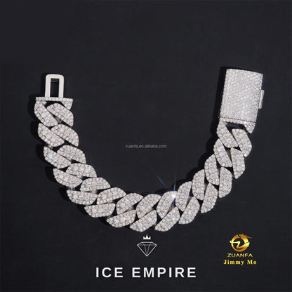 Iced Out Gold Plated Moissanite Cuban Chain