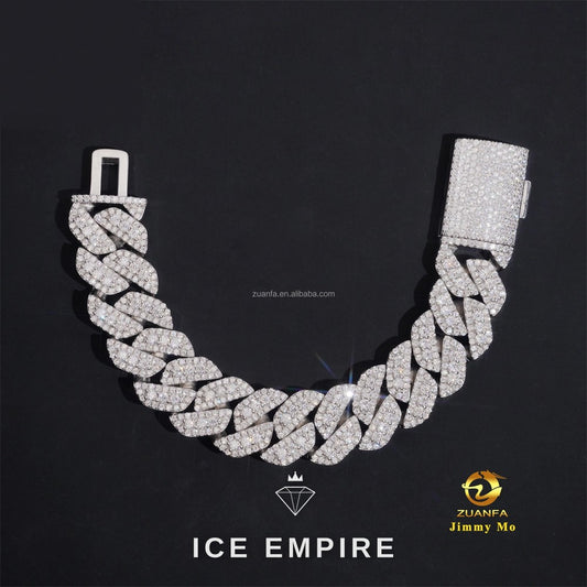 Iced Out Gold Plated Moissanite Cuban Chain