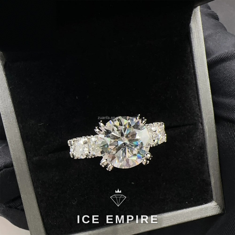 Iced Out 925 Silver Moissanite Wedding Band