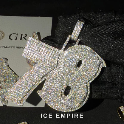Iced Out Baguette Rose Gold Plated Moissanite Pendant