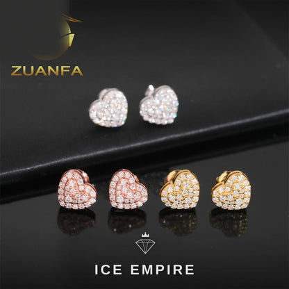 Iced Out 925 Silver Moissanite Earrings