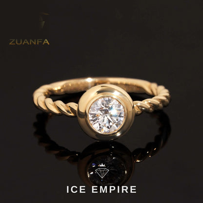 Iced Out 18K Gold Lab Grown Diamond Engagement Ring