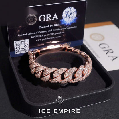 Iced Out Rose Gold Moissanite Cuban Chain