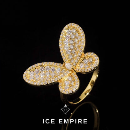 Iced Out Rose Gold Plated Moissanite Ring