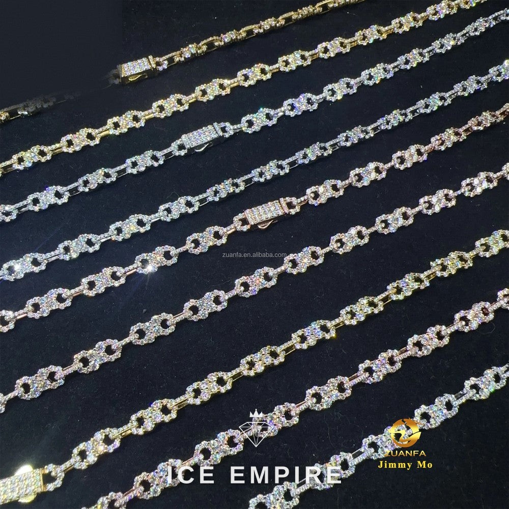 Iced Out Rose Gold Moissanite Cuban Chain