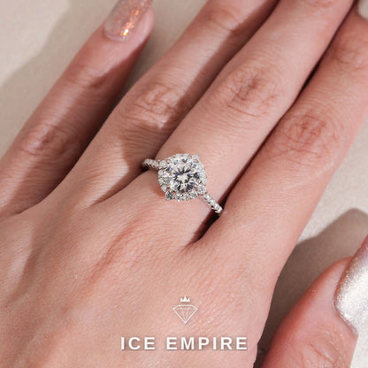 Iced Out 18K Gold Moissanite Wedding Band