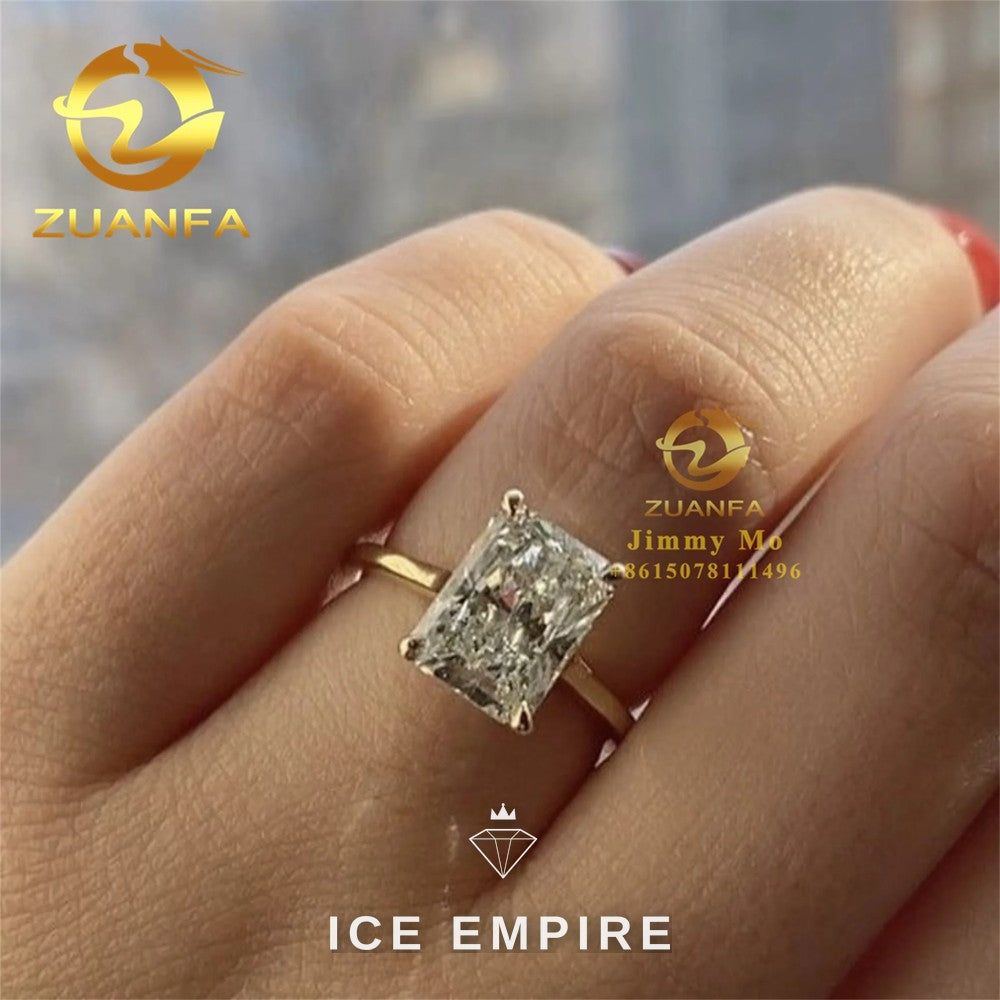 Iced Out 10K Gold Moissanite Engagement Ring
