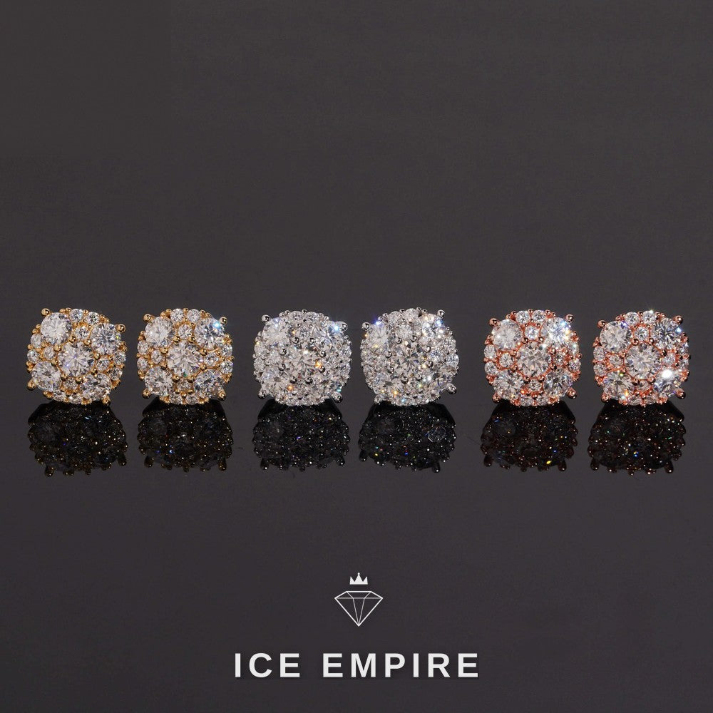 Iced Out 925 Silver Moissanite Earrings