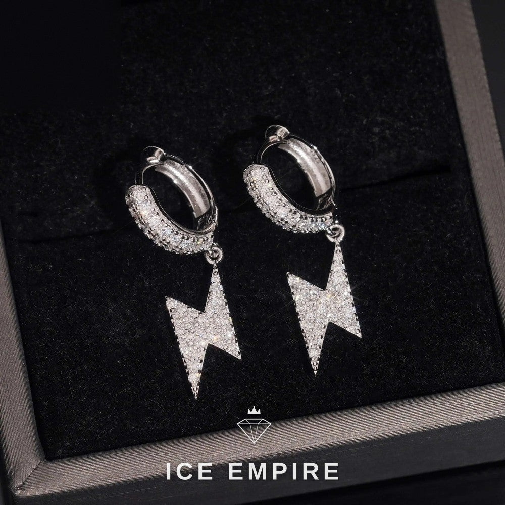 Iced Out Gold Plated Moissanite Hoop Earrings