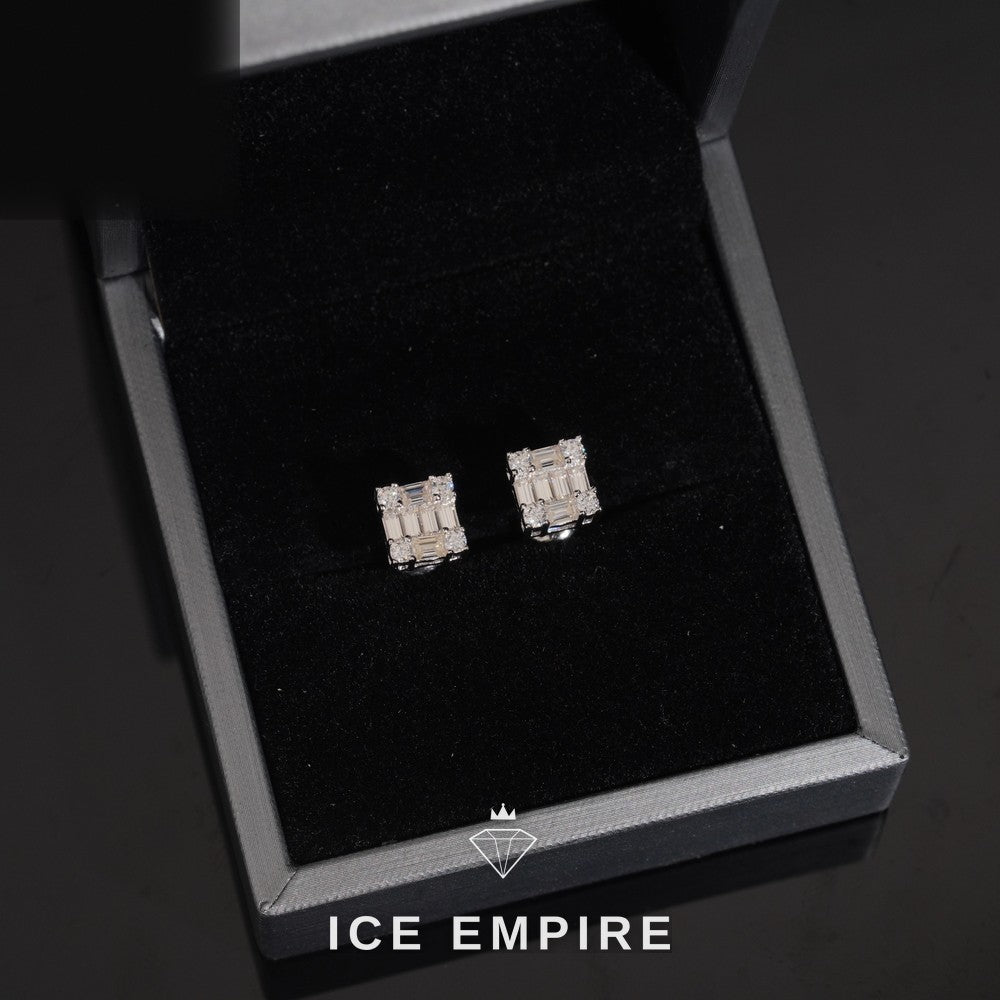 Iced Out Rose Gold Plated Moissanite Earrings