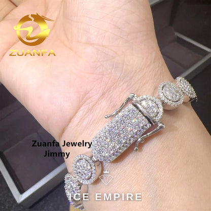 Iced Out Cluster Rose Gold Moissanite Tennis Chain