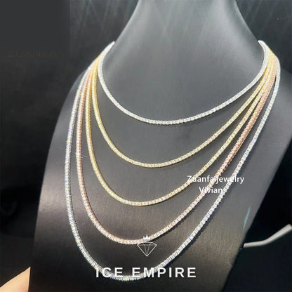 Iced Out Rose Gold Plated Moissanite Tennis Chain