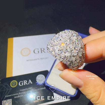 Iced Out Rose Gold Plated Moissanite Ring