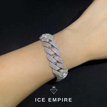 Iced Out Rose Gold Moissanite Cuban Chain