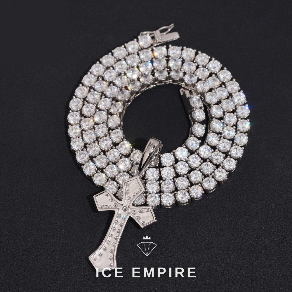 Iced Out Baguette Gold Plated Lab Grown Diamond Pendant