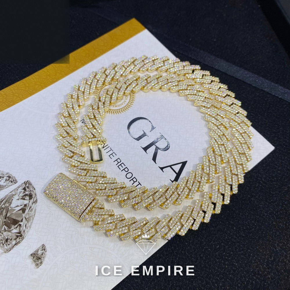 Iced Out Rose Gold Plated Moissanite Cuban Chain
