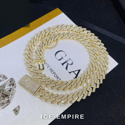 Iced Out Rose Gold Plated Moissanite Cuban Chain