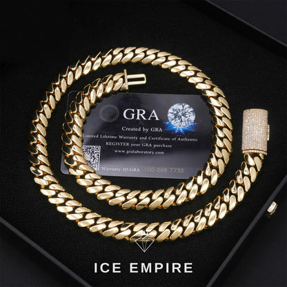 Iced Out Rose Gold Plated Moissanite Cuban Chain