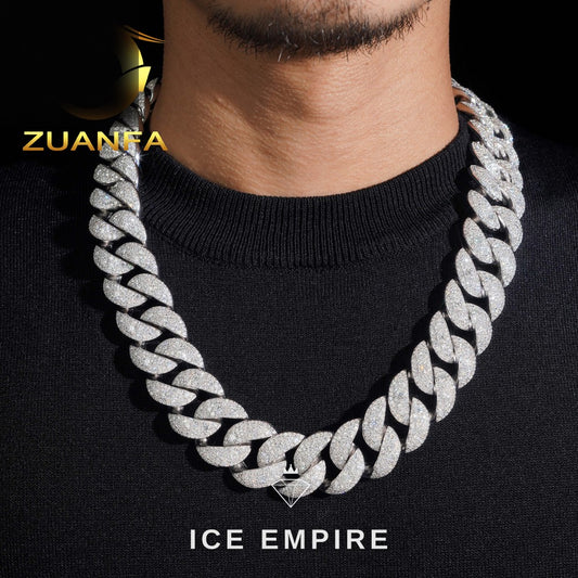 Iced Out Rose Gold Plated Moissanite Cuban Chain