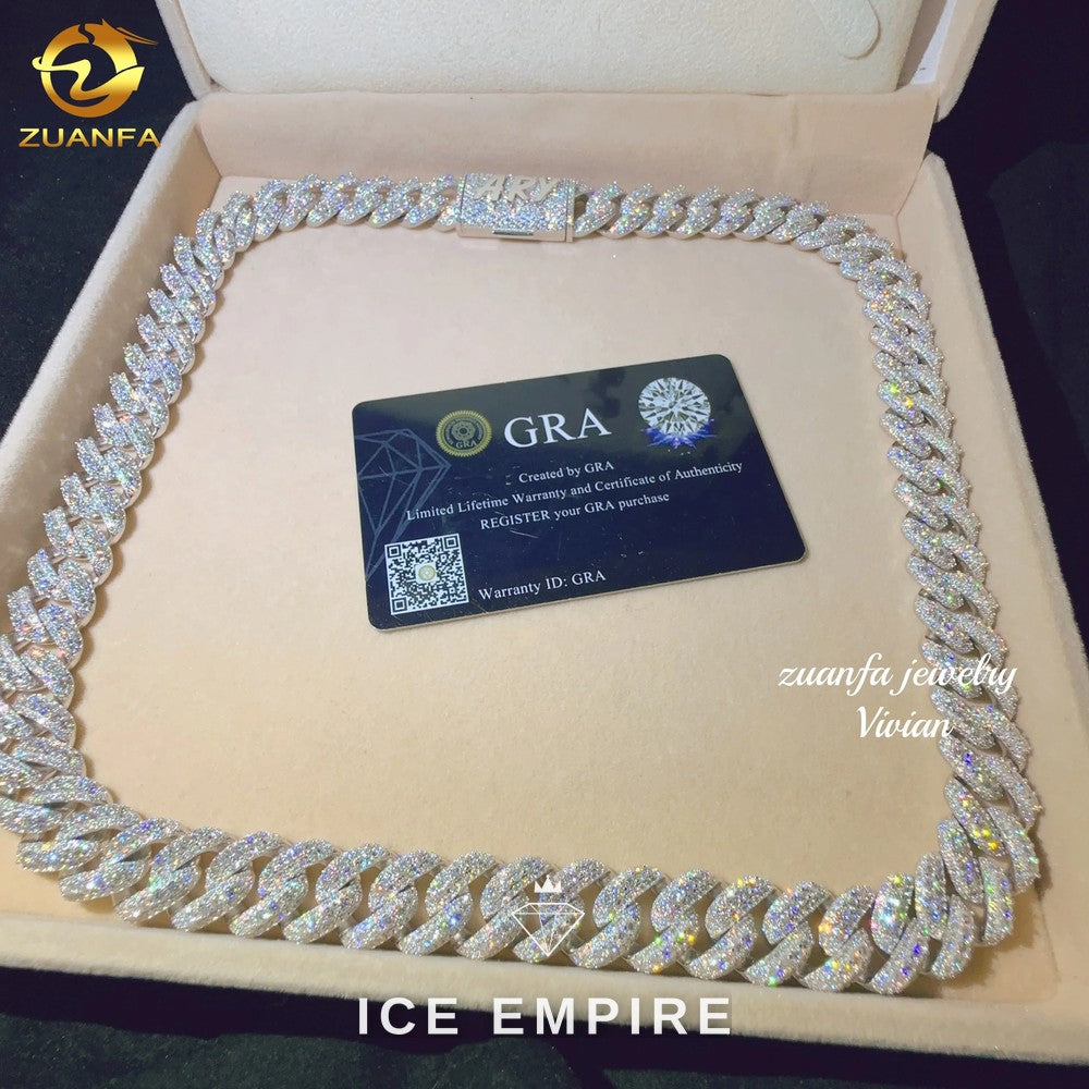 Iced Out Rose Gold Plated Moissanite Cuban Chain