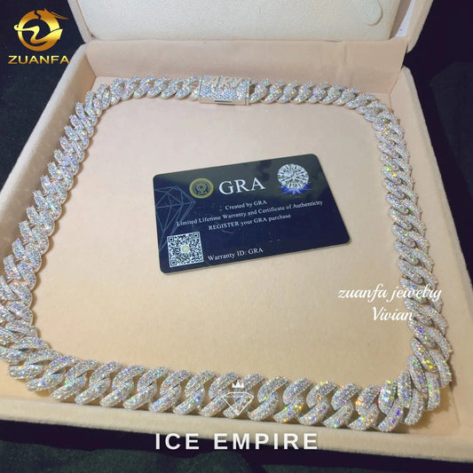Iced Out Rose Gold Plated Moissanite Cuban Chain