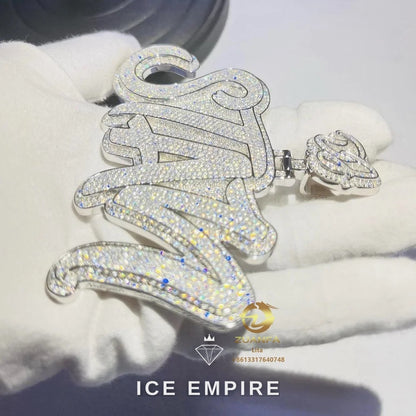 Iced Out 925 Silver Pendant