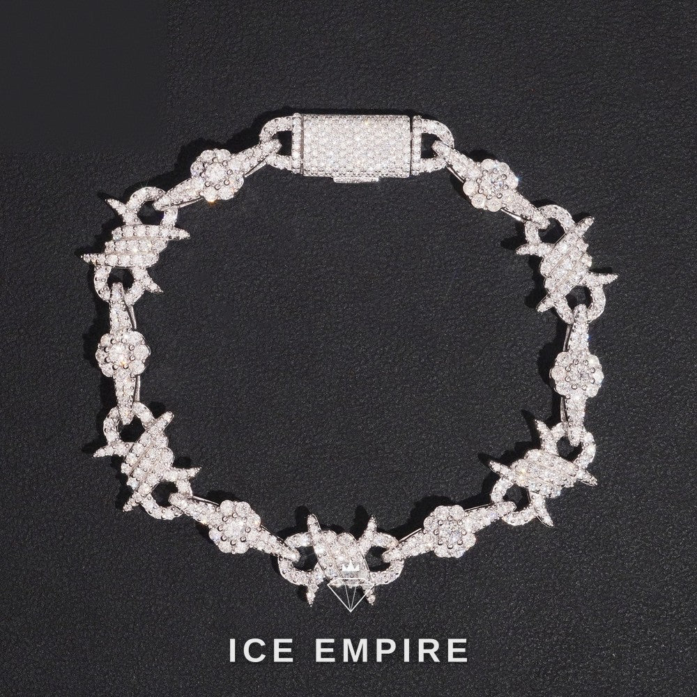 Iced Out 925 Silver Moissanite Cuban Chain