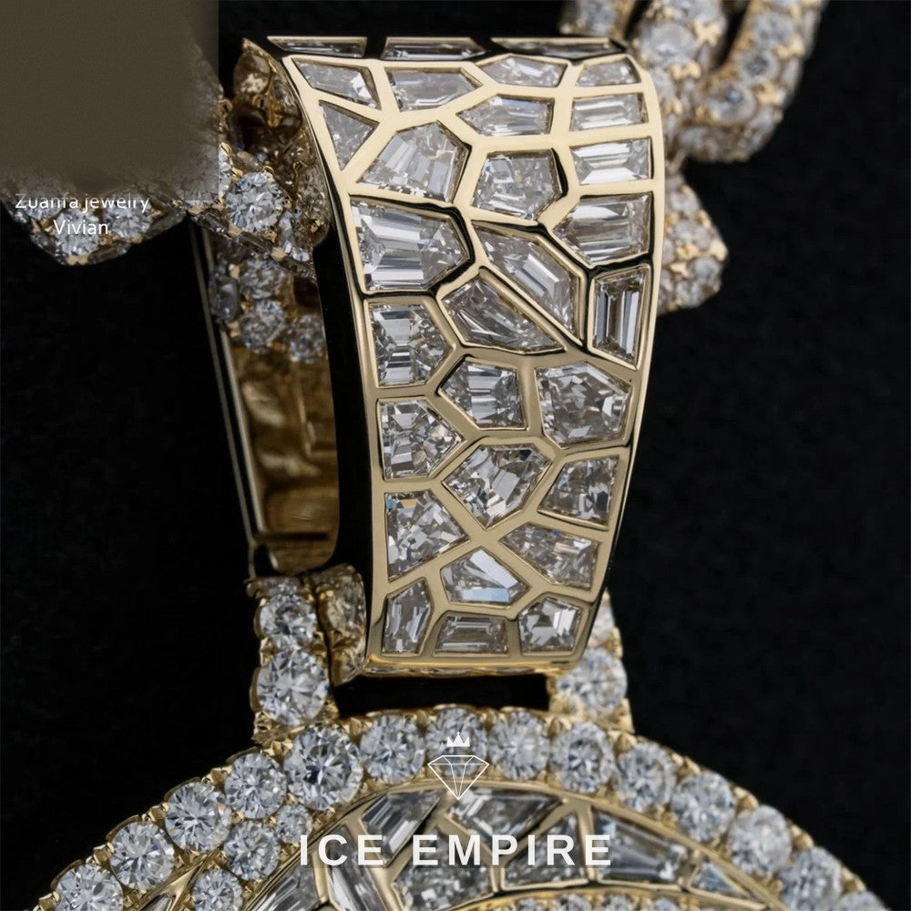 Iced Out Cross 925 Silver Moissanite Pendant