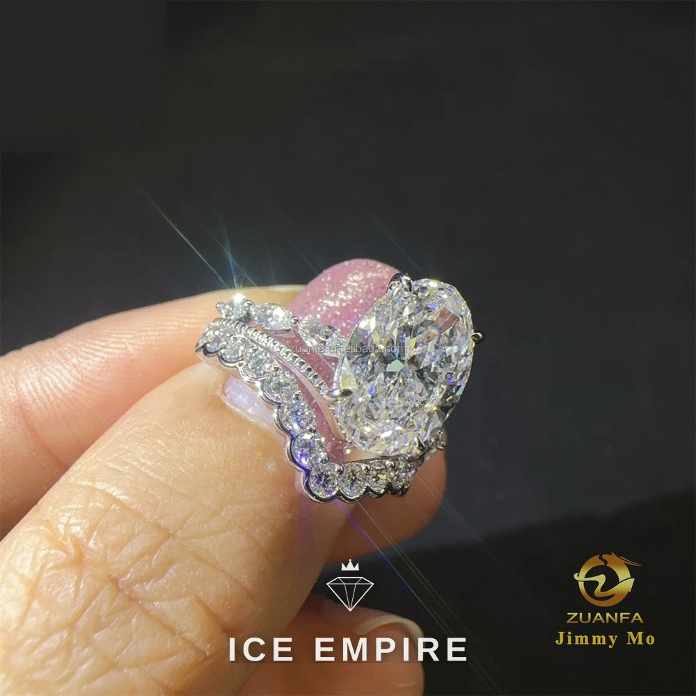 Iced Out 18K Gold Lab Grown Diamond Engagement Ring