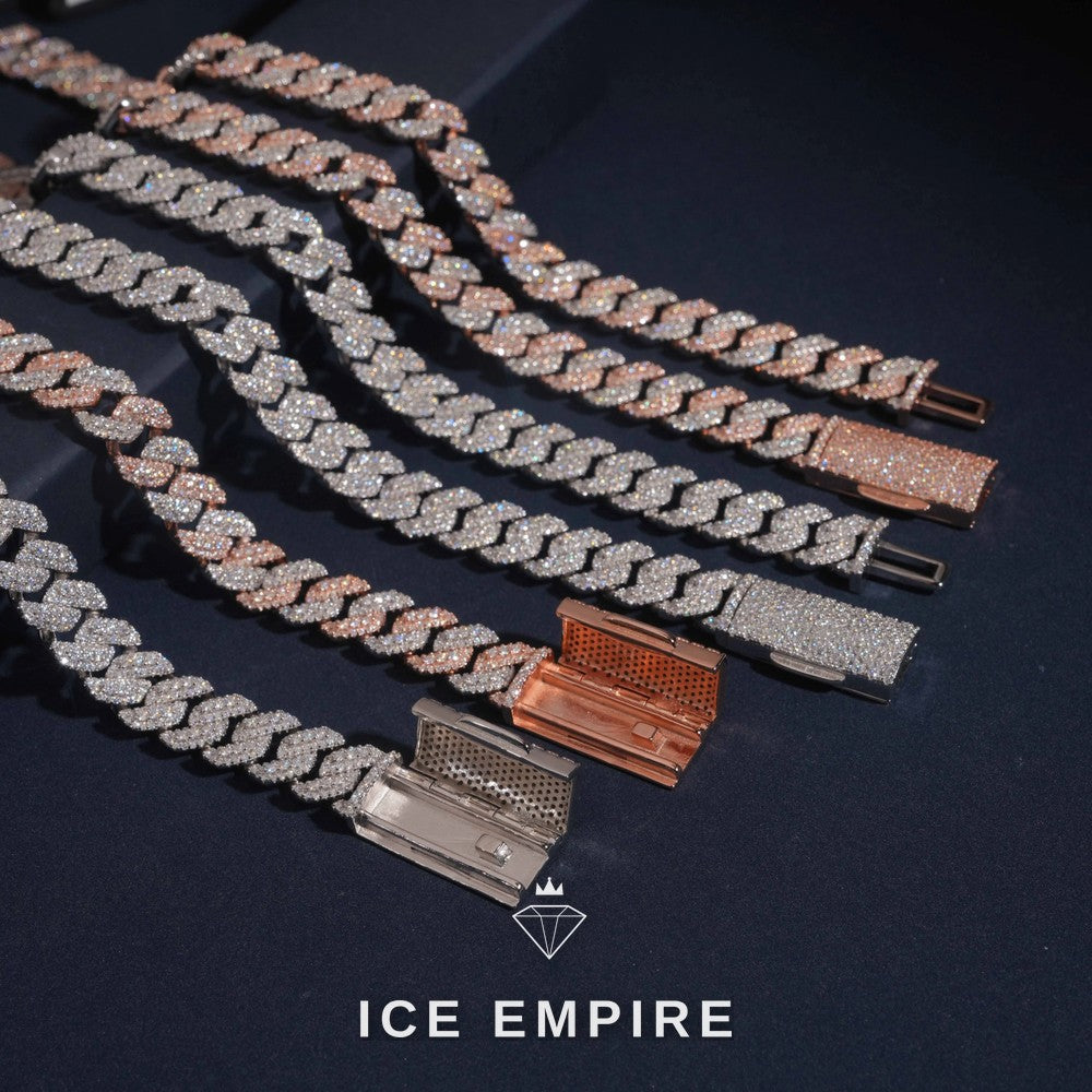 Iced Out Rose Gold Plated Moissanite Cuban Chain