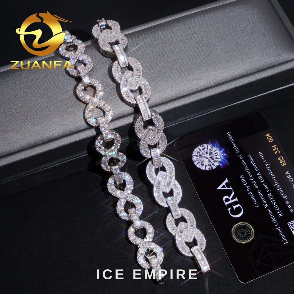 Iced Out 925 Silver Moissanite Cuban Chain