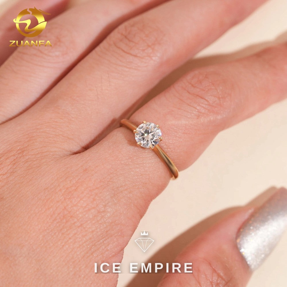 Iced Out 14K Gold Moissanite Wedding Band