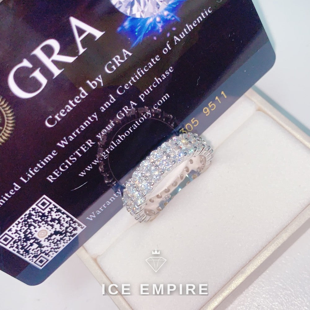 Iced Out 925 Silver Moissanite Ring