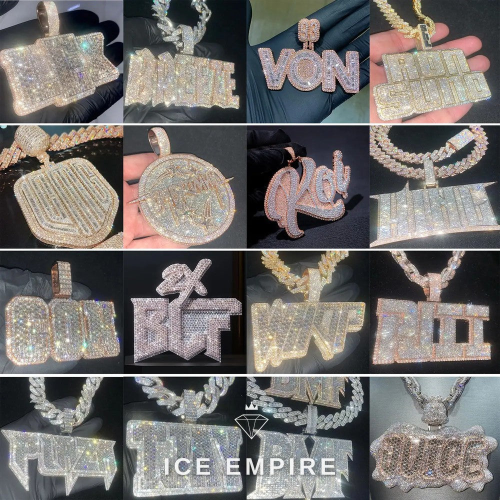 Iced Out Baguette Rose Gold Plated Moissanite Cuban Chain