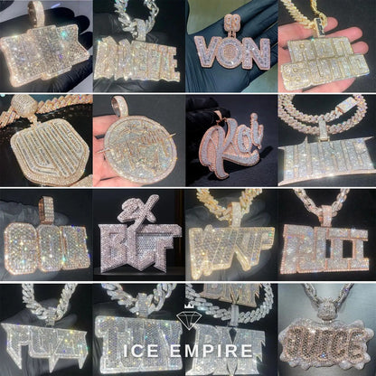 Iced Out Baguette Rose Gold Plated Moissanite Cuban Chain